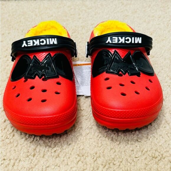 NWT Crocs Unisex-Child Classic Lined Disney Mickey Mouse Clogs Shoes Sz US J5 - Picture 2 of 9